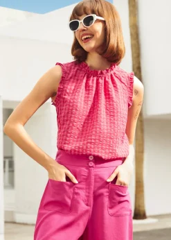 Raspberry Ruffle Blouse Magenta Online