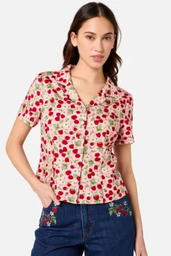 Raspberry Short Sleeve Blouse New