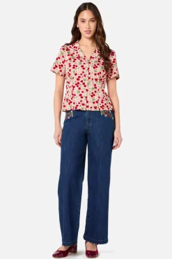 Raspberry Short Sleeve Blouse New