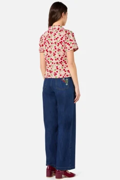 Raspberry Short Sleeve Blouse New