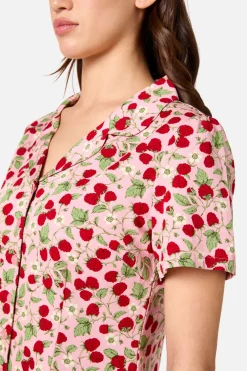 Raspberry Short Sleeve Blouse New