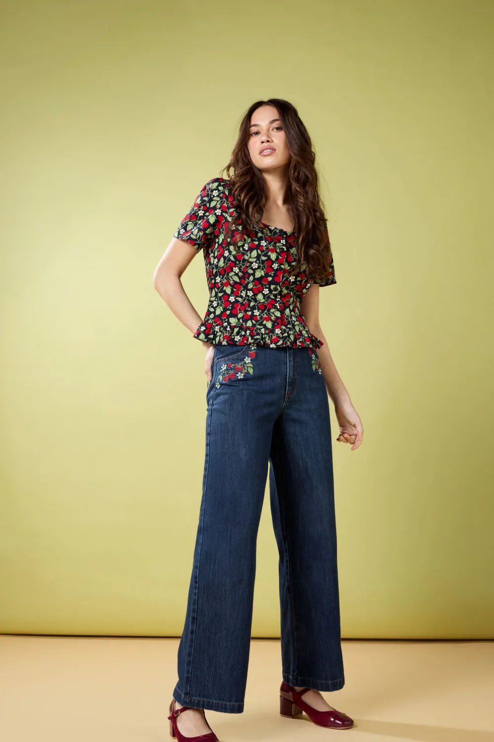 Raspberry Short Sleeve Top Outlet