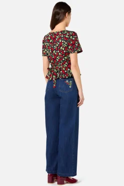Raspberry Short Sleeve Top Outlet