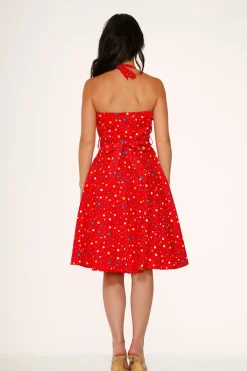 Candy Halter Swing Dress Red New