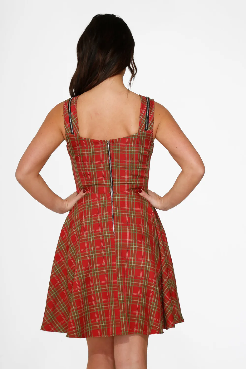 Red Plaid Swing Dress Best