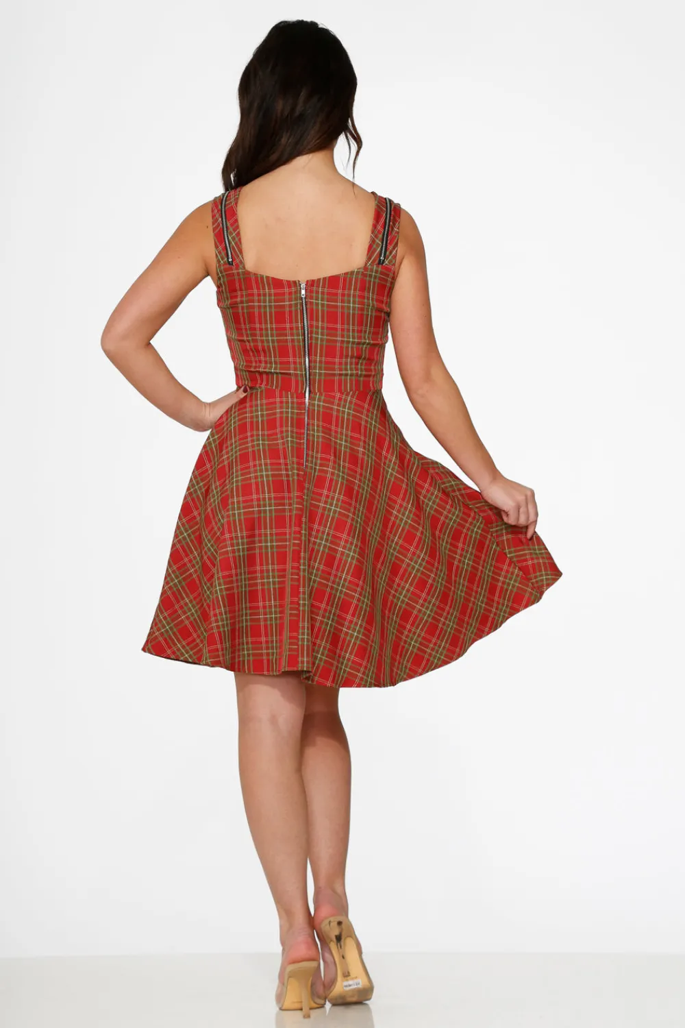 Red Plaid Swing Dress Best