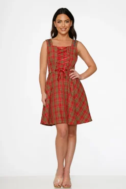Red Plaid Swing Dress Best
