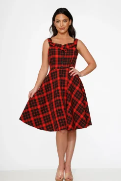 Red Plaid Swing Dress Online