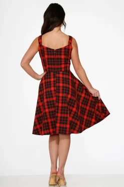 Red Plaid Swing Dress Online