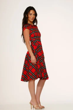 Red Plaid Swing Dress