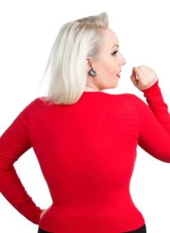 Red Rose V-Neck Cardigan Hot