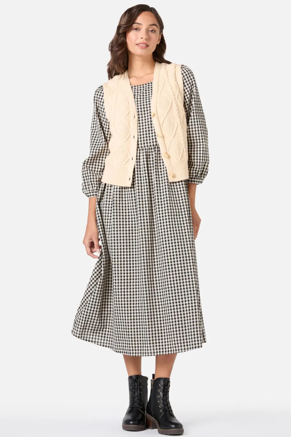 Renae Check Midi Dress Outlet