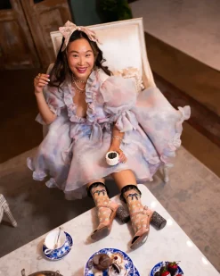 Repeat Floral Ruffle Sheer Crew Sock Online