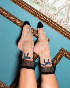 Repeat Floral Ruffle Sheer Crew Sock Online