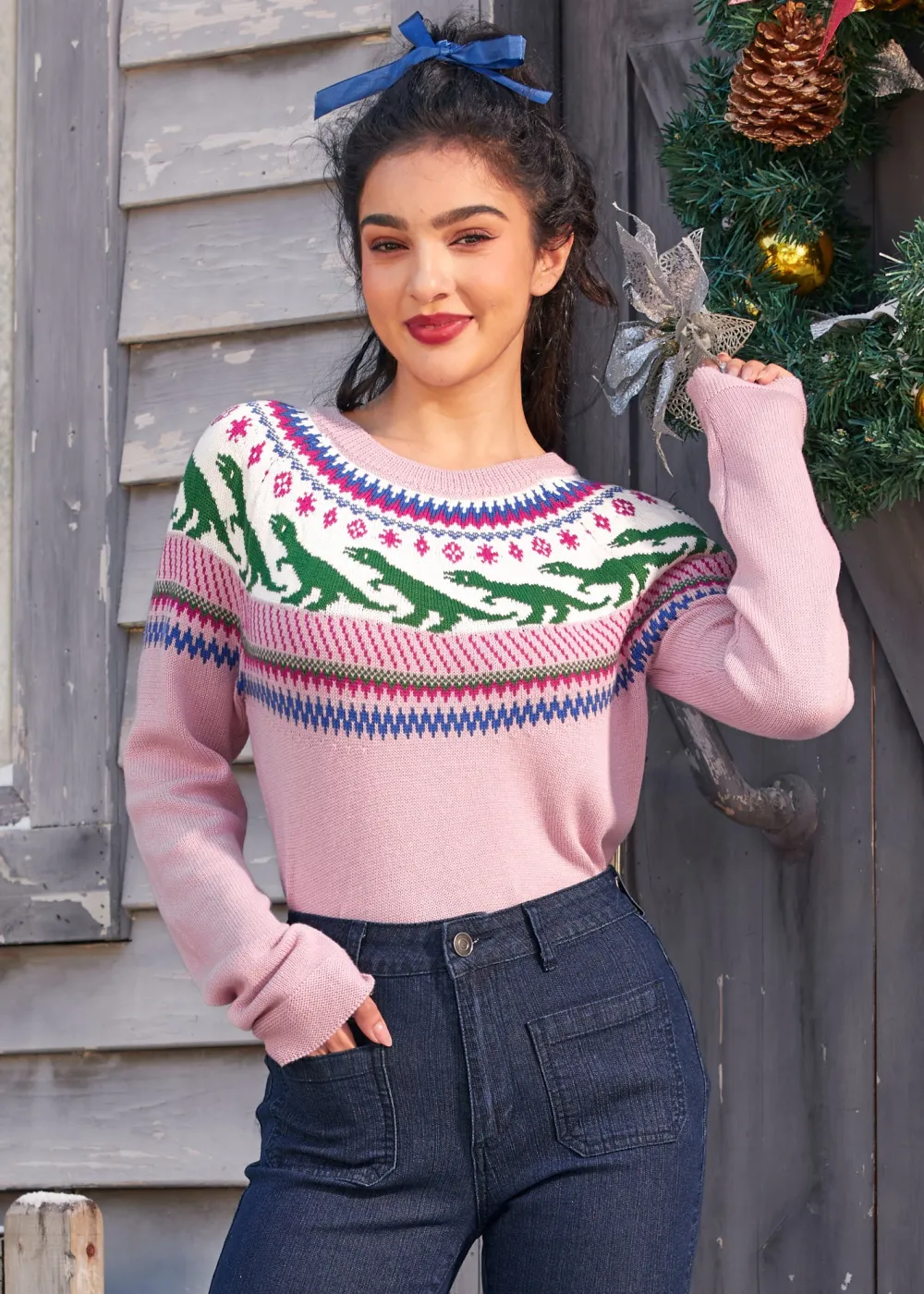BTC Retro Charm Raglan Sweater Rosy Rendezvous Best
