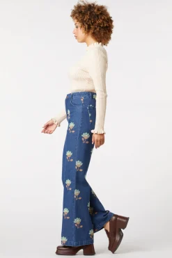 Retro Flora Flare Jean Outlet