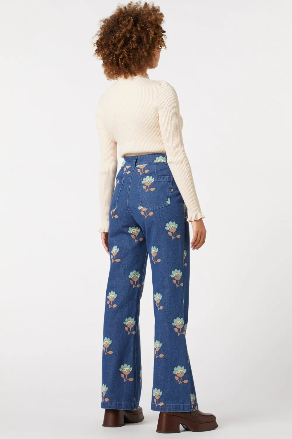 Retro Flora Flare Jean Outlet