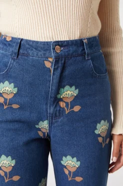 Retro Flora Flare Jean Outlet