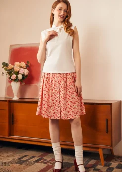 Retro Rendezvous Tie-Neck Top Cream Dream