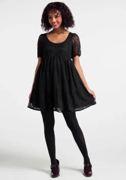 ModCloth Right Lace, Right Time Babydoll Dress Black Lace New