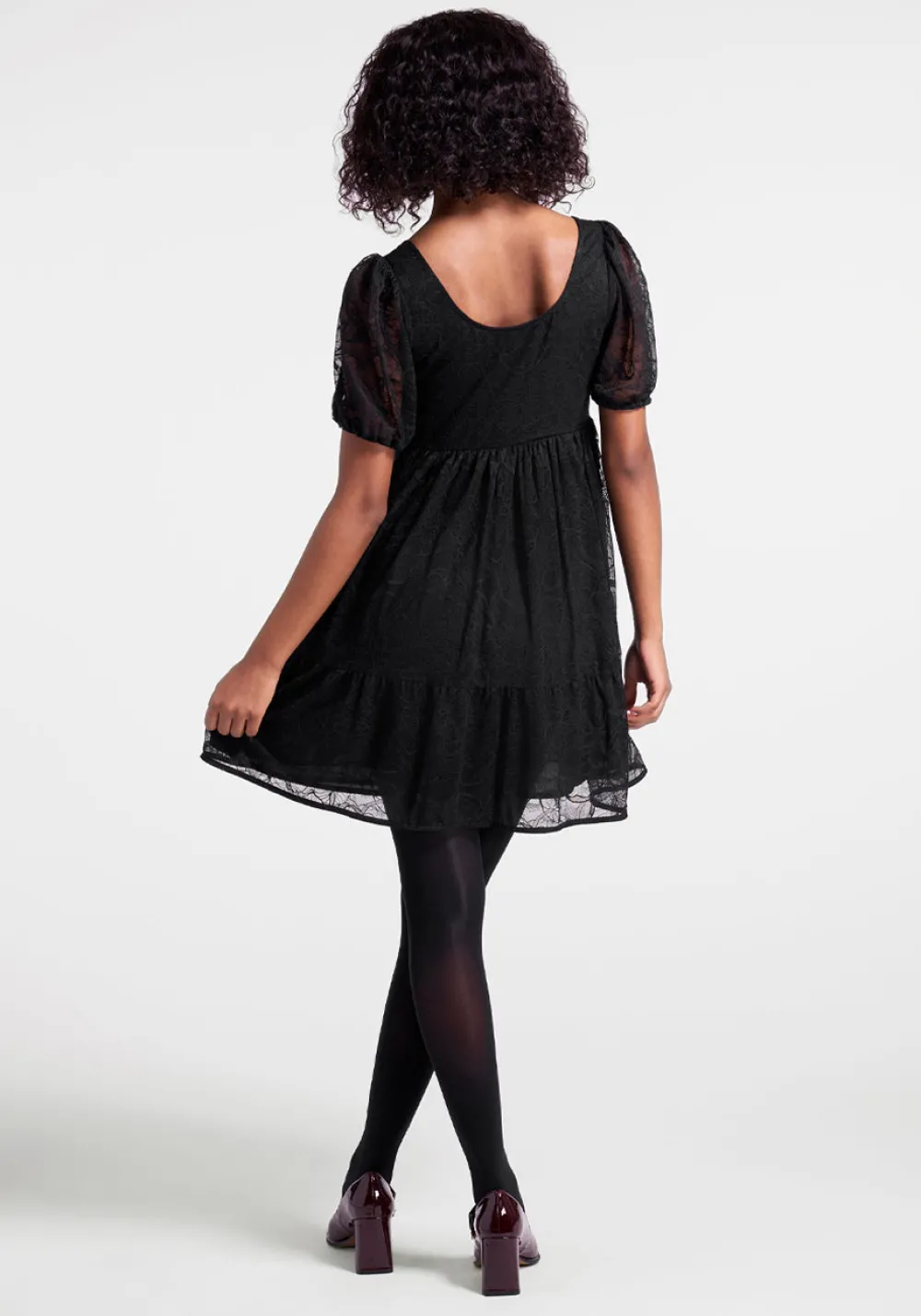 ModCloth Right Lace, Right Time Babydoll Dress Black Lace New