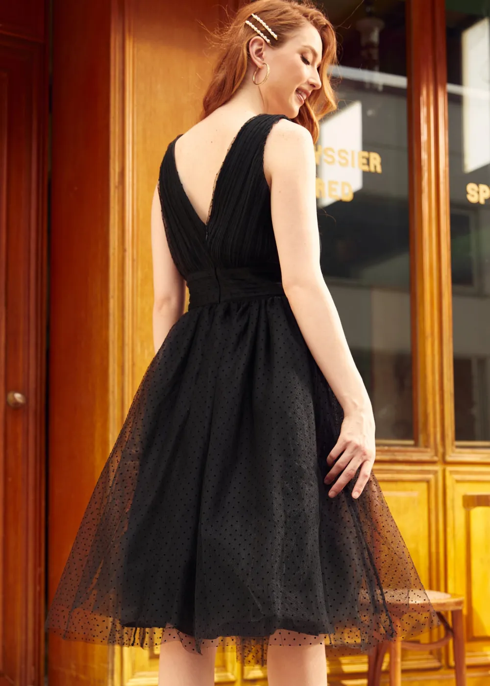 ModCloth Romantic Memories Fit And Flare Dress Black New