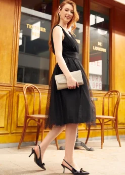 ModCloth Romantic Memories Fit And Flare Dress Black New