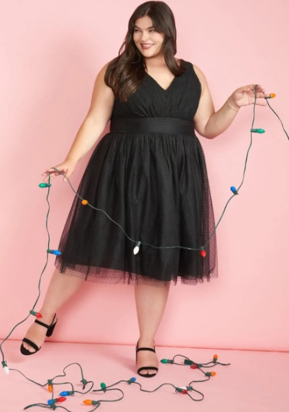 ModCloth Romantic Memories Fit And Flare Dress Black New