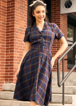 BTC Rustic Elegance Casual Dress Sailor Sea Plaid Hot