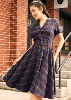BTC Rustic Elegance Casual Dress Sailor Sea Plaid Hot