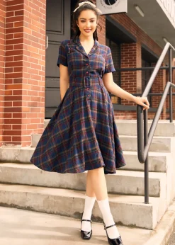BTC Rustic Elegance Casual Dress Sailor Sea Plaid Hot