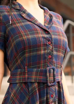 BTC Rustic Elegance Casual Dress Sailor Sea Plaid Hot