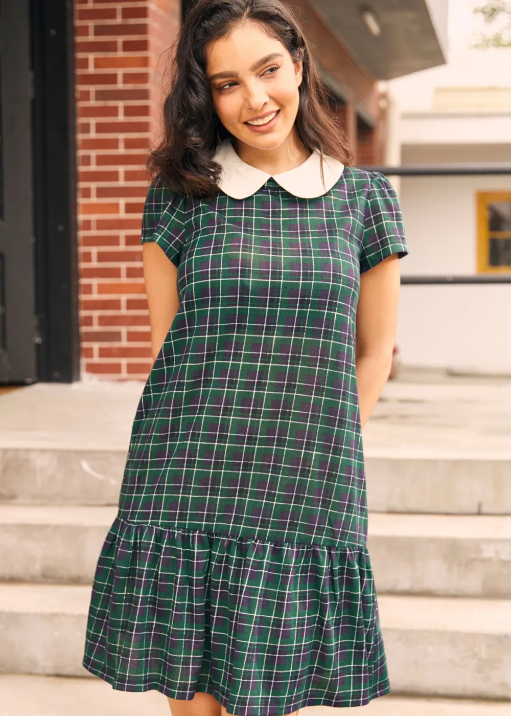 BTC School Days Collared Dress Prep School Plaid Sale
