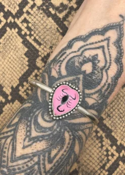 Scorpion Heart Cuff Bracelet Pink Outlet