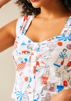 BTC Seaside Mosaic Sleeveless Shirt Bathing Beauties