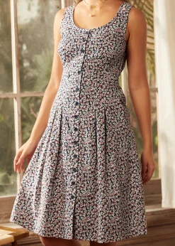 BTC Seeking Out Sunshine Fit And Flare Dress Navy Floral Discount