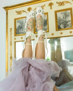 Sheer Rosettes Crew Sock Outlet