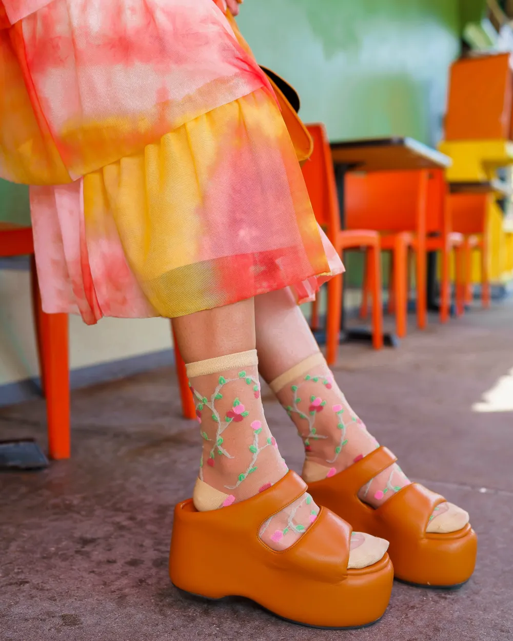 Sheer Rosettes Crew Sock Outlet