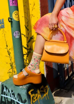 Sheer Rosettes Crew Sock Outlet