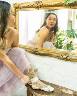 Sheer Rosettes Crew Sock Outlet