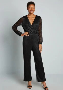 No Brand Shimmering and Svelte Jumpsuit Black Sale