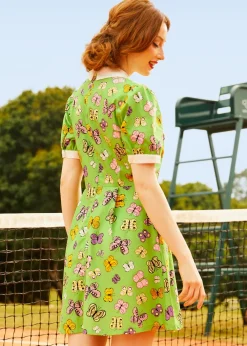 ModCloth Silly Love Songs Shirt Dress Green Butterfly Sale