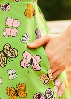 ModCloth Silly Love Songs Shirt Dress Green Butterfly Sale