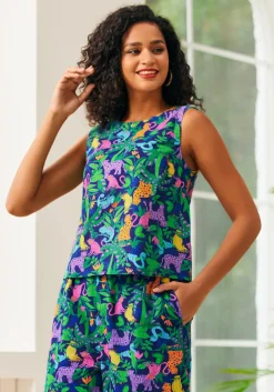 BTC Sleeveless Scoop Neck Top Psychedelic Rainforest Sale