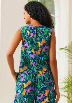 BTC Sleeveless Scoop Neck Top Psychedelic Rainforest Sale