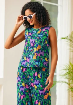 BTC Sleeveless Scoop Neck Top Psychedelic Rainforest Sale