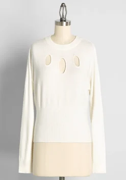 ModCloth Slice Of Life Sweater Soft White Sale