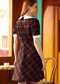Soda Fountain Sweetie Empire Dress Cherry Grid Discount