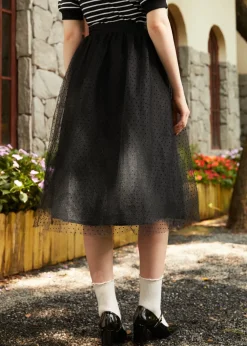ModCloth Spotted Across The Room Skirt Black New
