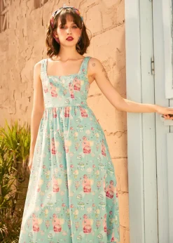 Squarely Charming Midi Dress Sage Skies Best